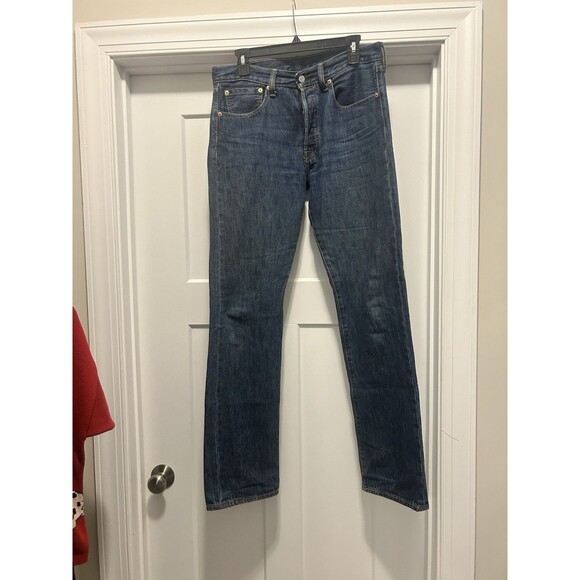 Levi Strauss Denim Jeans 31 x 34 Mens 31x34 Straight Leg Button Fly Cotton - Picture 6 of 8